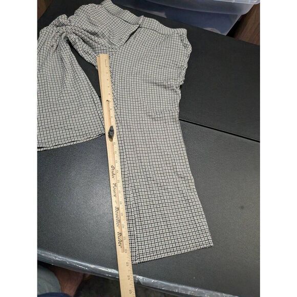 Nordstrom Rack Kick Flares Houndstooth Print Classic Boot Leg High Rise Waist Wo - Picture 6 of 6